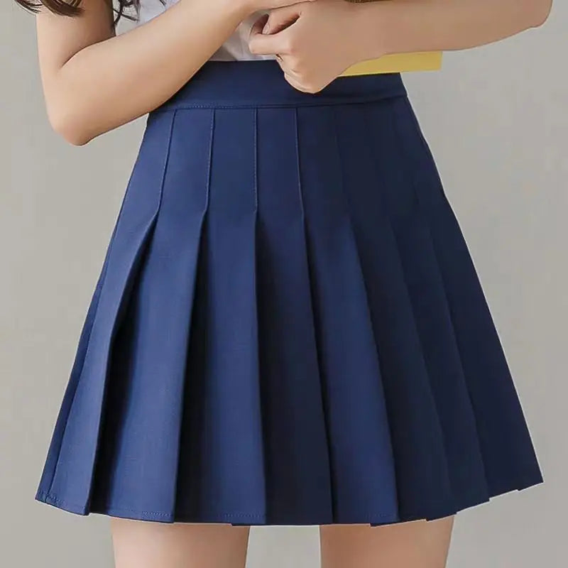 Preppy Style Women Pleated Skirt High Waist A-Line Mini Skirt School Girl Skirt JK Uniform Skirt Skater Skirt Black plus Size