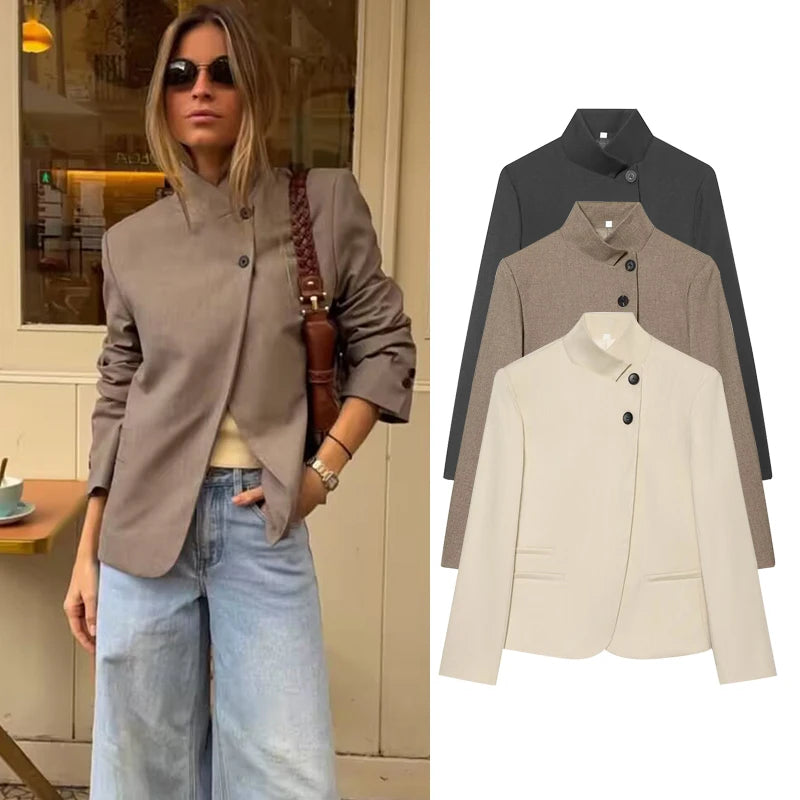 Women'S Autumn Blazers Blouse 2026 New Fashion Young Women'S Elegant Travel Holiday Jackets Spring Street Sarm Blazers Jackets