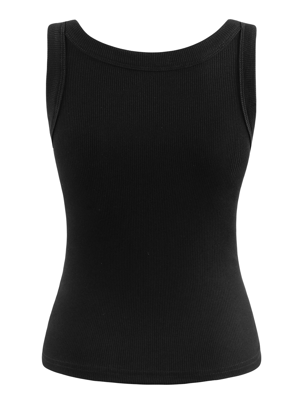 Y2K Ribbed Cotton Tank Tops Womens Summer Slim O-Neck Sleeveless Basic Soft Breathable Vest Sporty Jogging Wear Daily Undershirt