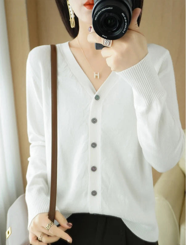 V Neck Soft Knit Cardigan