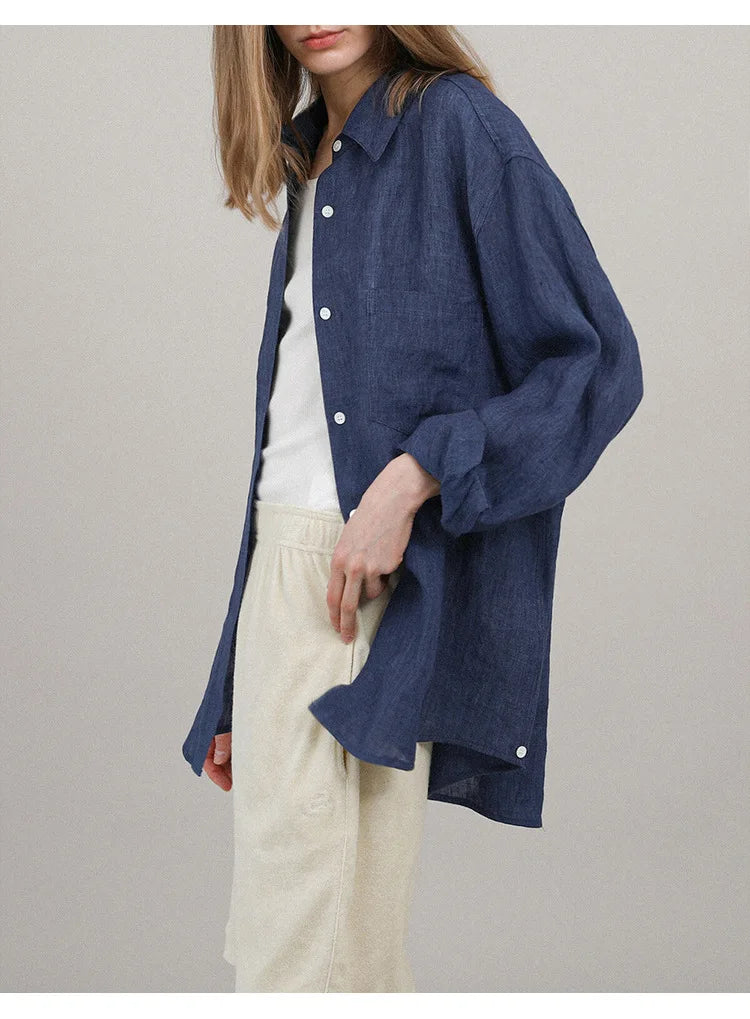 Oversized linen button down shirt