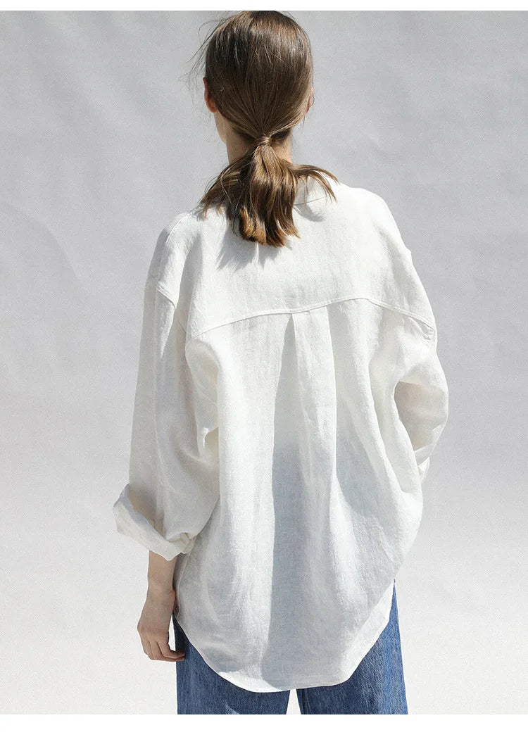 Oversized linen button down shirt