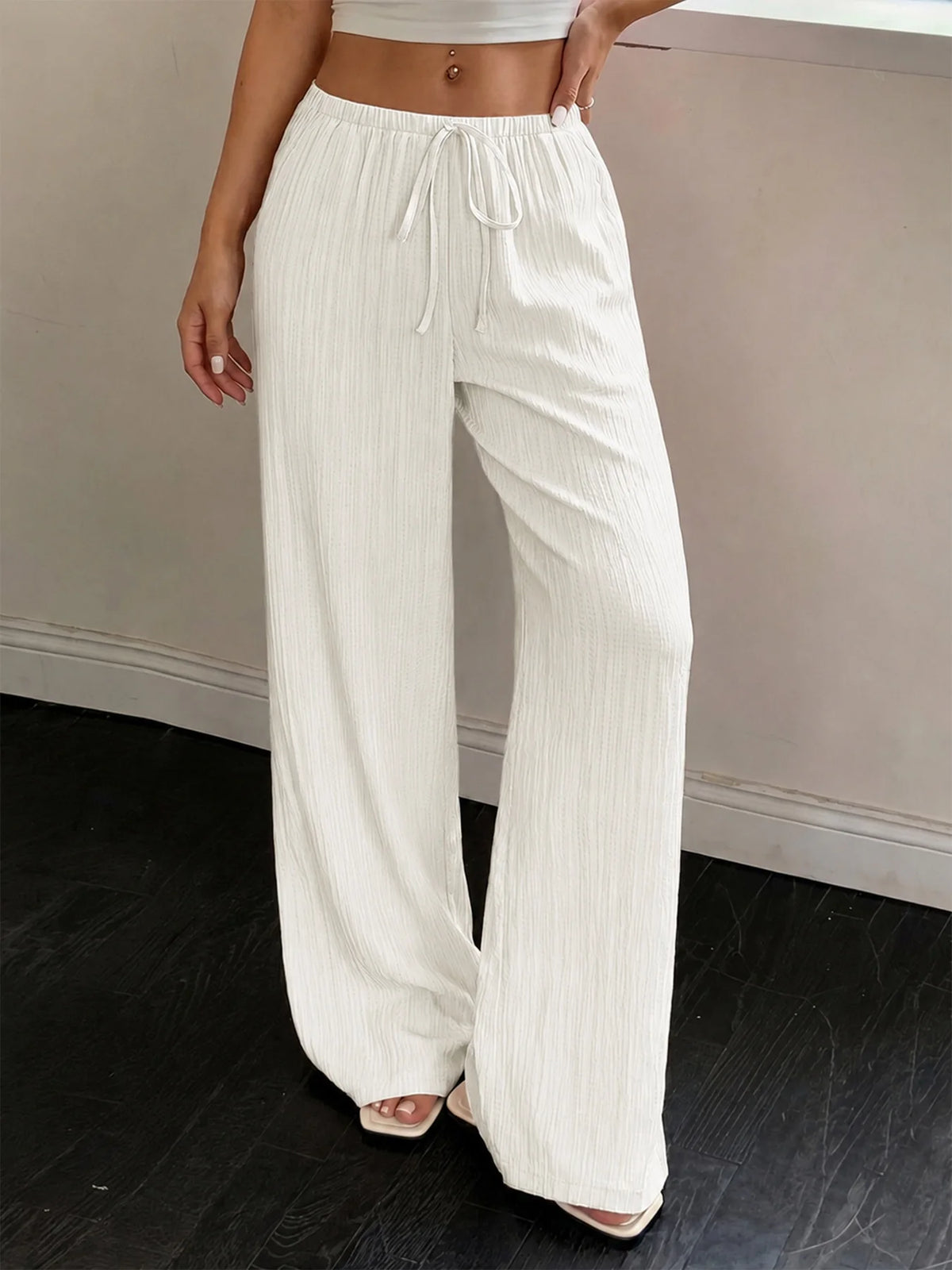 Elegant Women'S Casual Versatile Solid-Color Wide-Leg Pants