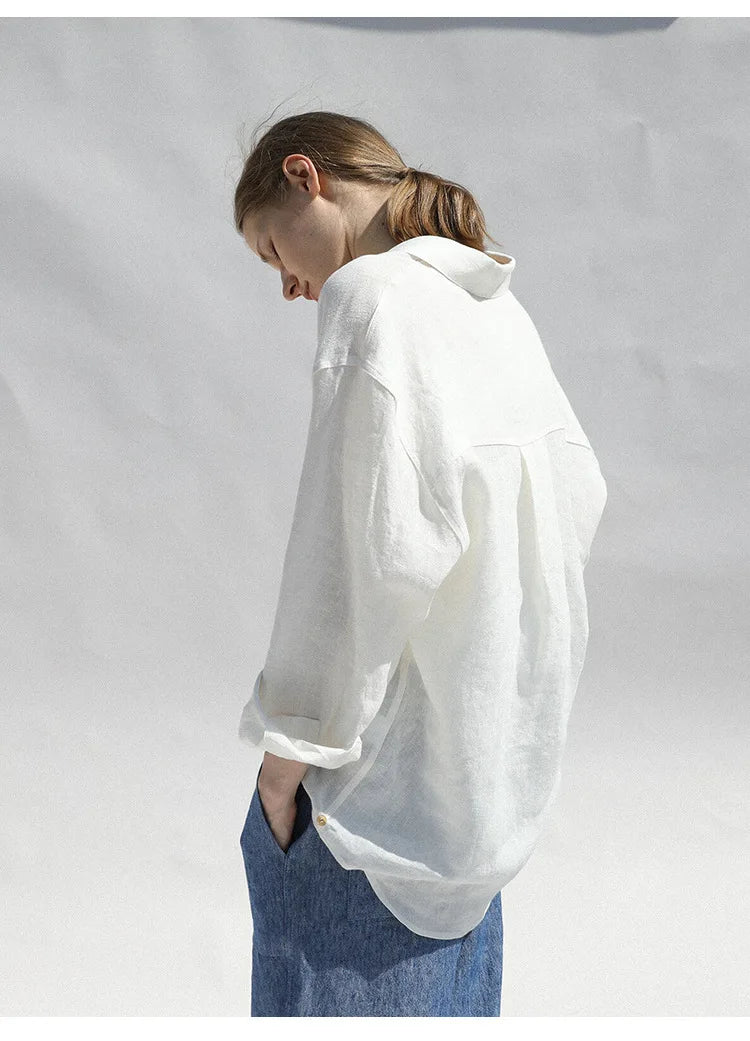 Oversized linen button down shirt