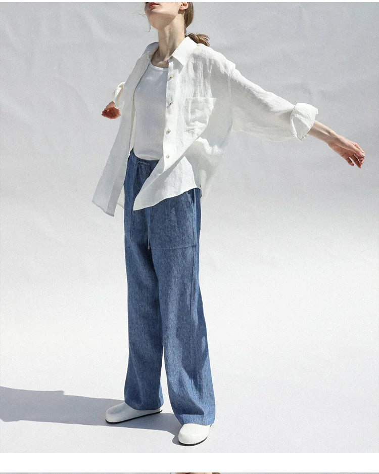Oversized linen button down shirt