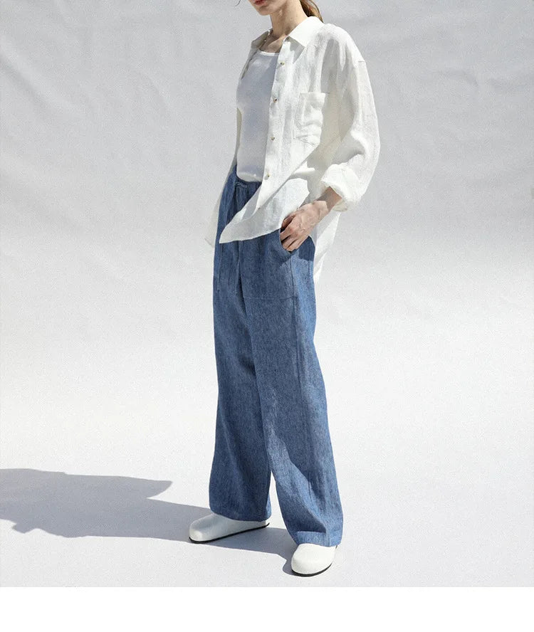 Oversized linen button down shirt