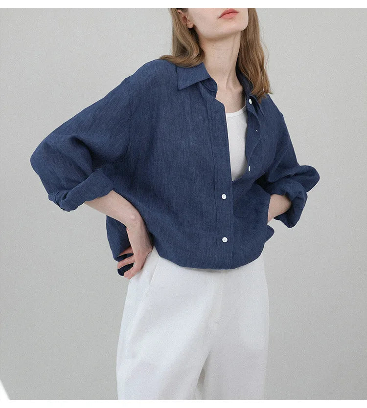 Oversized linen button down shirt