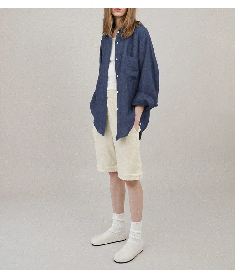Oversized linen button down shirt